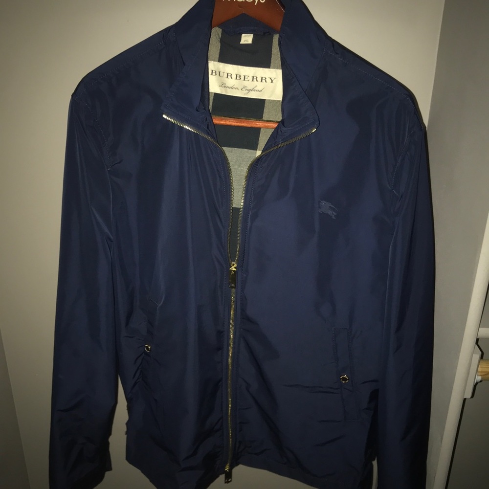 XXL (fits like XL) Navy Blue Burberry Jacket